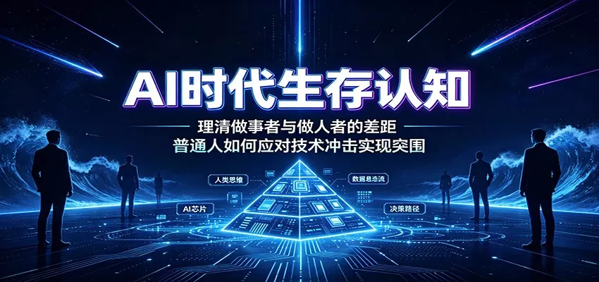 AI时代生存认知：理清做事者与做人者的差距，普通人如何应对技术冲击实现突围 一点学习助手-零基础自学教程-副业项目-兴趣学习-网盘拉新平台-英语启蒙项目资源网