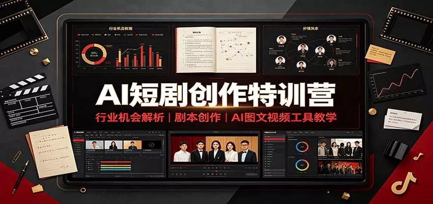 AI短剧创作特训营：行业机会解析，剧本创作，AI图文视频工具教学(文字版) 一点学习助手-零基础自学教程-副业项目-兴趣学习-网盘拉新平台-英语启蒙项目资源网