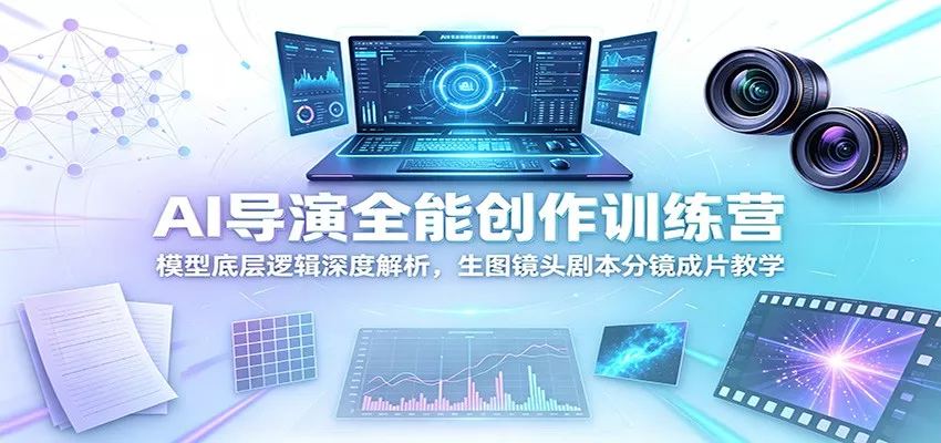 AI导演全能创作训练营：模型底层逻辑深度解析，生图镜头剧本分镜成片教学 一点学习助手-零基础自学教程-副业项目-兴趣学习-网盘拉新平台-英语启蒙项目资源网