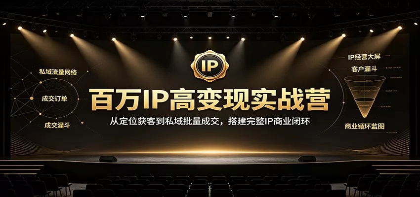 百万IP高变现实战营：从定位获客到私域批量成交，搭建完整IP商业闭环 一点学习助手-零基础自学教程-副业项目-兴趣学习-网盘拉新平台-英语启蒙项目资源网