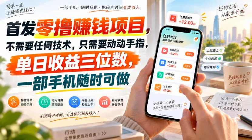 首发零撸賺钱项目，不需要任何技术，只需要动动手指，单日收益三位数，一部手机随时可做【揭秘】 一点学习助手-零基础自学教程-副业项目-兴趣学习-网盘拉新平台-英语启蒙项目资源网