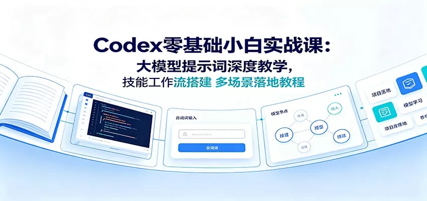 Codex零基础小白实战课：大模型提示词深度教学，技能工作流搭建多场景落地教程 一点学习助手-零基础自学教程-副业项目-兴趣学习-网盘拉新平台-英语启蒙项目资源网