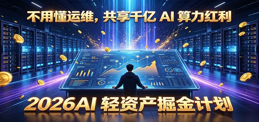不用懂运维，共享千亿 AI 算力红利，2026AI 轻资产掘金计划 一点学习助手-零基础自学教程-副业项目-兴趣学习-网盘拉新平台-英语启蒙项目资源网