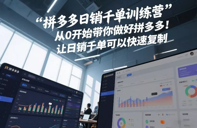 拼多多日销千单训练营，从0开始带你做好拼多多，让日销千单可以快速复制(更新26年8月) 一点学习助手-零基础自学教程-副业项目-兴趣学习-网盘拉新平台-英语启蒙项目资源网
