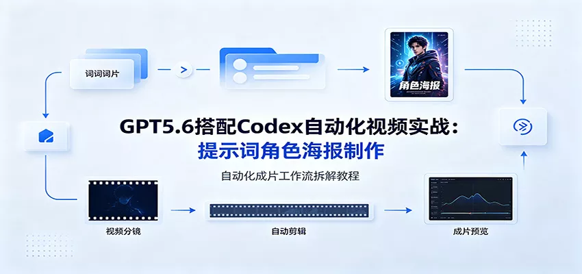 GPT5.6搭配Codex自动化视频实战：提示词角色海报制作，自动化成片工作流拆解教程 一点学习助手-零基础自学教程-副业项目-兴趣学习-网盘拉新平台-英语启蒙项目资源网
