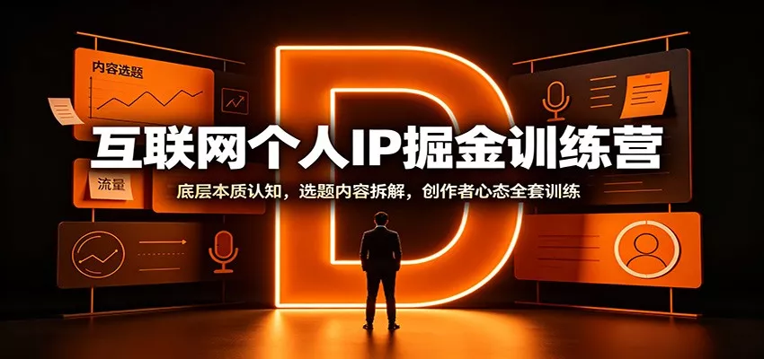 互联网个人IP掘金训练营：底层本质认知，选题内容拆解，创作者心态全套训练 一点学习助手-零基础自学教程-副业项目-兴趣学习-网盘拉新平台-英语启蒙项目资源网