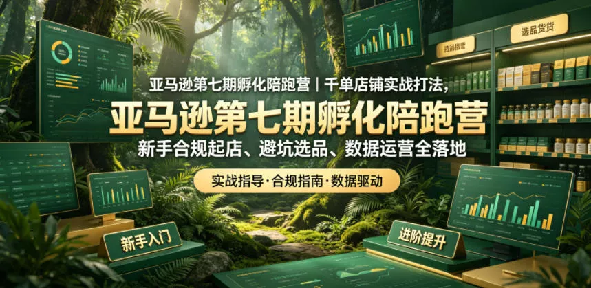 亚马逊孵化陪跑营｜千单店铺实战打法，新手合规起店、避坑选品、数据运营全落地(更新0708) 一点学习助手-零基础自学教程-副业项目-兴趣学习-网盘拉新平台-英语启蒙项目资源网