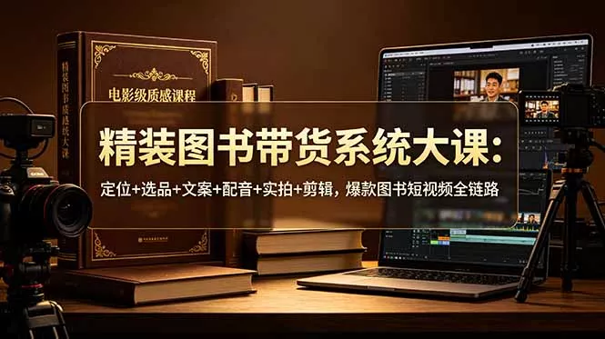 精装图书带货系统大课：定位+选品+文案+配音+实拍+剪辑，爆款图书短视频全链路 一点学习助手-零基础自学教程-副业项目-兴趣学习-网盘拉新平台-英语启蒙项目资源网
