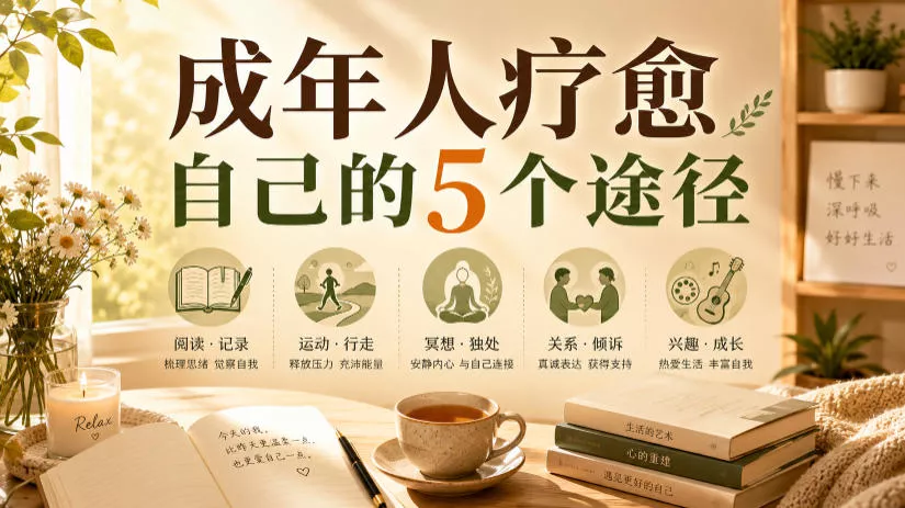 付费文章：成年人疗愈自己的5个途径 一点学习助手-零基础自学教程-副业项目-兴趣学习-网盘拉新平台-英语启蒙项目资源网