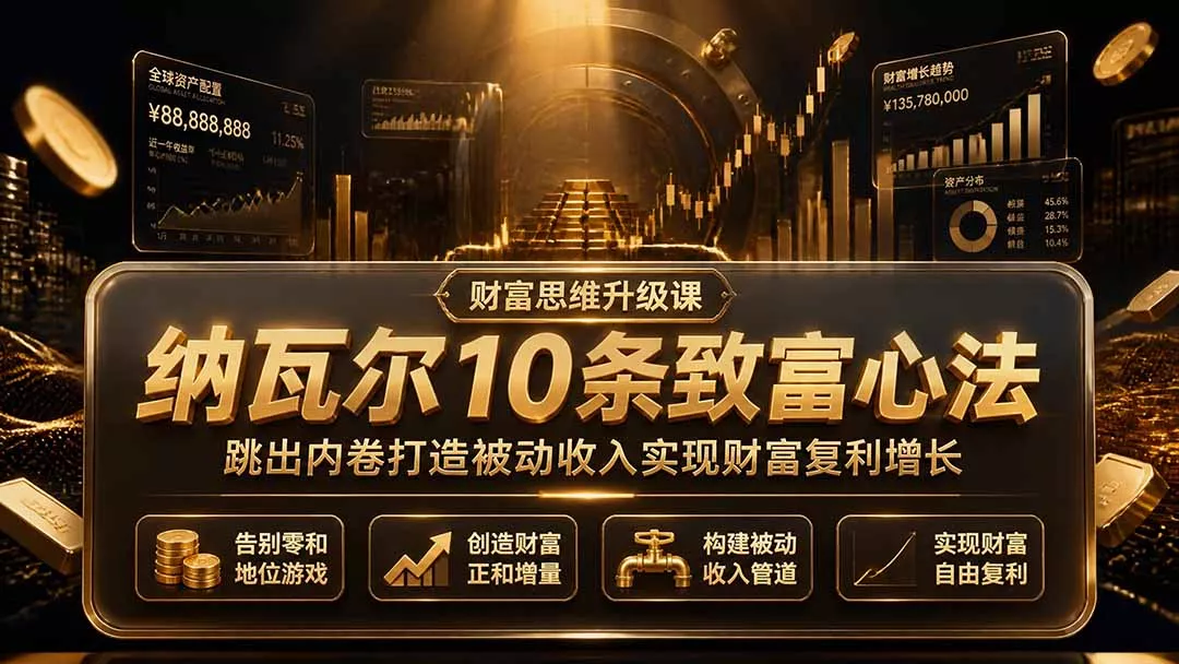 付费文章：纳瓦尔10条致富心法，跳出内卷打造被动收入实现财富复利增长 一点学习助手-零基础自学教程-副业项目-兴趣学习-网盘拉新平台-英语启蒙项目资源网