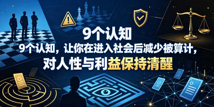 付费文章：9个认知，让你在进入社会后减少被算计，对人性与利益保持清醒 一点学习助手-零基础自学教程-副业项目-兴趣学习-网盘拉新平台-英语启蒙项目资源网