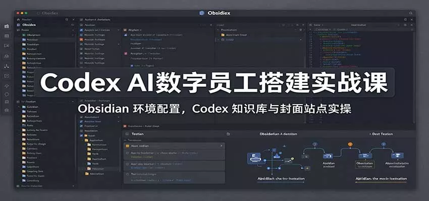 Codex AI数字员工搭建实战课：Obsidian 环境配置，Codex 知识库与封面站点实操 一点学习助手-零基础自学教程-副业项目-兴趣学习-网盘拉新平台-英语启蒙项目资源网