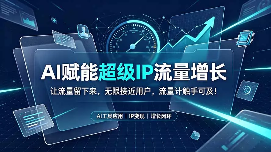 AI赋能超级IP流量增长：让流量留下来，无限接近用户，流量计触手可及！ 一点学习助手-零基础自学教程-副业项目-兴趣学习-网盘拉新平台-英语启蒙项目资源网