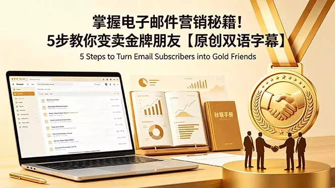 掌握电子邮件营销秘籍！5步教你变卖金牌朋友【原创双语字幕】 一点学习助手-零基础自学教程-副业项目-兴趣学习-网盘拉新平台-英语启蒙项目资源网