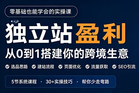 刘老师·5节课跑通独立站盈利全流程 一点学习助手-零基础自学教程-副业项目-兴趣学习-网盘拉新平台-英语启蒙项目资源网