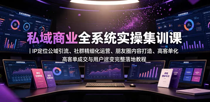 私域商业全系统实操课｜IP定位公域引流、社群精细化运营、朋友圈内容打造、高客单成交与用户裂变完整落地教程 一点学习助手-零基础自学教程-副业项目-兴趣学习-网盘拉新平台-英语启蒙项目资源网