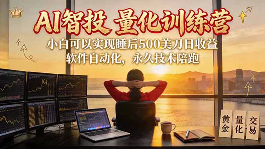 AI智投EA量化训练营【第三期】，多策略智投+防爆技术+趋势分析 ，轻松上手，矩阵放大，长期稳定。 一点学习助手-零基础自学教程-副业项目-兴趣学习-网盘拉新平台-英语启蒙项目资源网