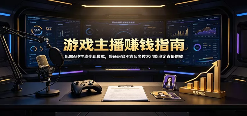 游戏主播赚钱指南：拆解6种主流变现模式，普通玩家不靠顶尖技术也能稳定直播增收 一点学习助手-零基础自学教程-副业项目-兴趣学习-网盘拉新平台-英语启蒙项目资源网
