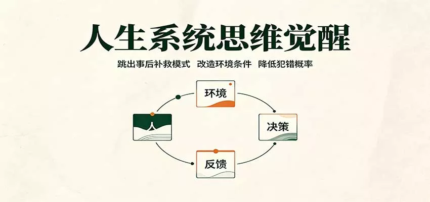 人生系统思维觉醒：跳出事后补救模式，改造环境条件，降低犯错概率 一点学习助手-零基础自学教程-副业项目-兴趣学习-网盘拉新平台-英语启蒙项目资源网