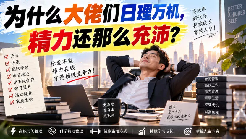 付费文章：为什么大佬们日理万机，精力还那么充沛？ 一点学习助手-零基础自学教程-副业项目-兴趣学习-网盘拉新平台-英语启蒙项目资源网