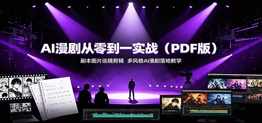 AI漫剧从零到一实战(PDF版)：剧本图片运镜剪辑，多风格AI漫剧落地教学 一点学习助手-零基础自学教程-副业项目-兴趣学习-网盘拉新平台-英语启蒙项目资源网