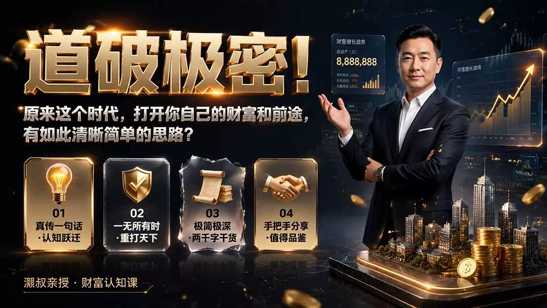 付费文章：道破极密！原来这个时代，打开你自己的财富和前途，有如此清晰简单的思路？ 一点学习助手-零基础自学教程-副业项目-兴趣学习-网盘拉新平台-英语启蒙项目资源网
