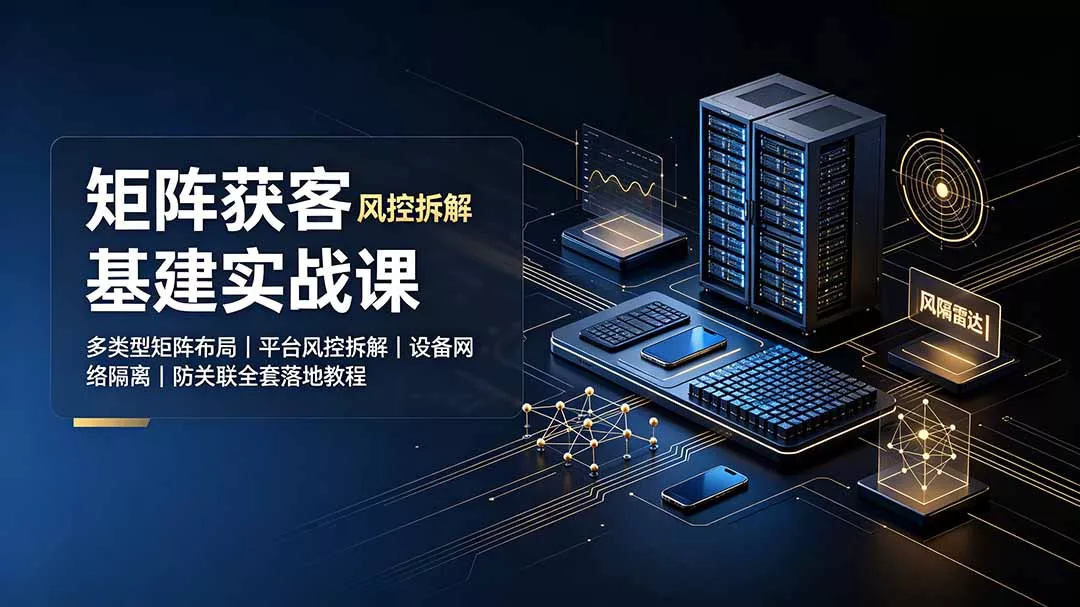 矩阵获客基建实战课：多类型矩阵布局｜平台风控拆解｜设备网络隔离｜防关联全套落地教程 一点学习助手-零基础自学教程-副业项目-兴趣学习-网盘拉新平台-英语启蒙项目资源网