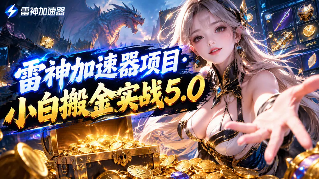 雷神加速器项目·小白搬金实战5.0，抖音W播100-150r，小白入局一天也能几十r 一点学习助手-零基础自学教程-副业项目-兴趣学习-网盘拉新平台-英语启蒙项目资源网
