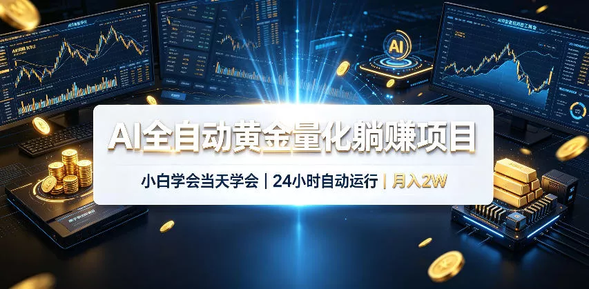 AI全自动黄金量化躺賺项目，24小时自动运行，月入2W！ 一点学习助手-零基础自学教程-副业项目-兴趣学习-网盘拉新平台-英语启蒙项目资源网
