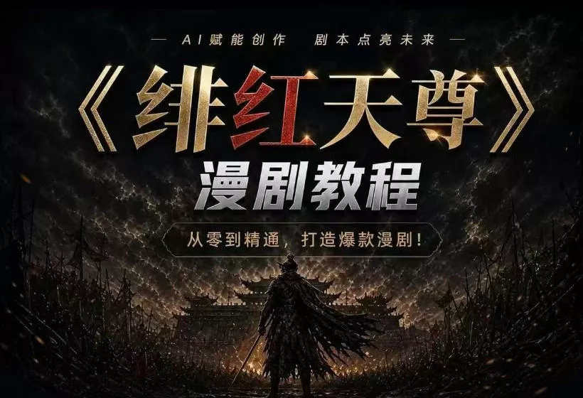绯红天尊AI漫剧系统教程｜从零入门到精通，工具运用+剧本创作+爆款逻辑+提示词素材+镜头剪辑，全套爆款漫剧落地实战课 一点学习助手-零基础自学教程-副业项目-兴趣学习-网盘拉新平台-英语启蒙项目资源网