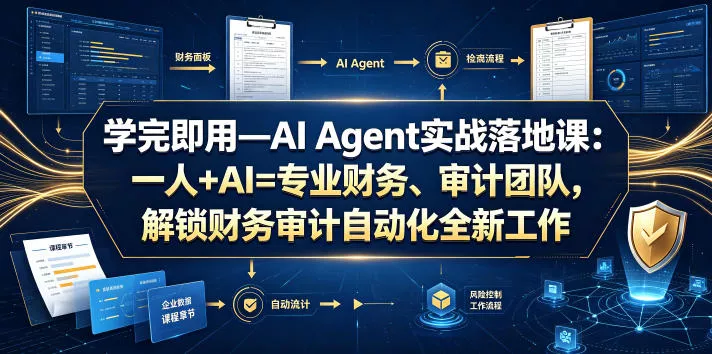 学完即用—AI Agent实战落地课：一人+AI=专业财务、审计团队，解锁财务审计自动化全新工作模式(更新0818) 一点学习助手-零基础自学教程-副业项目-兴趣学习-网盘拉新平台-英语启蒙项目资源网