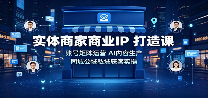 实体商家商业IP打造课：账号矩阵运营，AI内容生产，同城公域私域获客实操 一点学习助手-零基础自学教程-副业项目-兴趣学习-网盘拉新平台-英语启蒙项目资源网