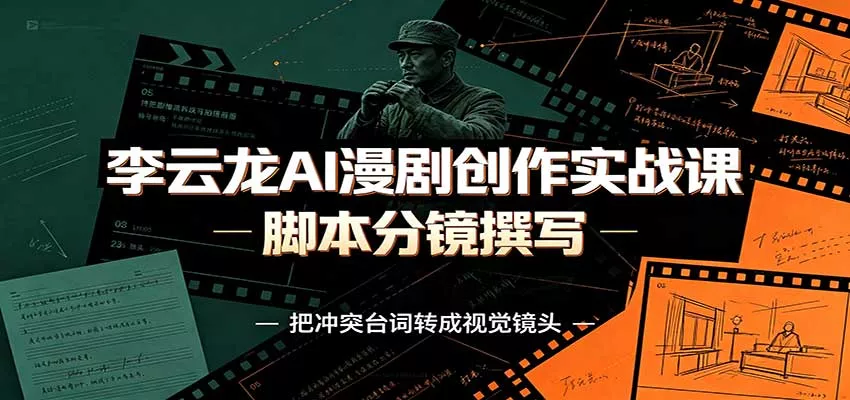 李云龙AI漫剧创作实战课：角色人设还原，脚本分镜撰写，AI漫剧成片完整制作教学 一点学习助手-零基础自学教程-副业项目-兴趣学习-网盘拉新平台-英语启蒙项目资源网