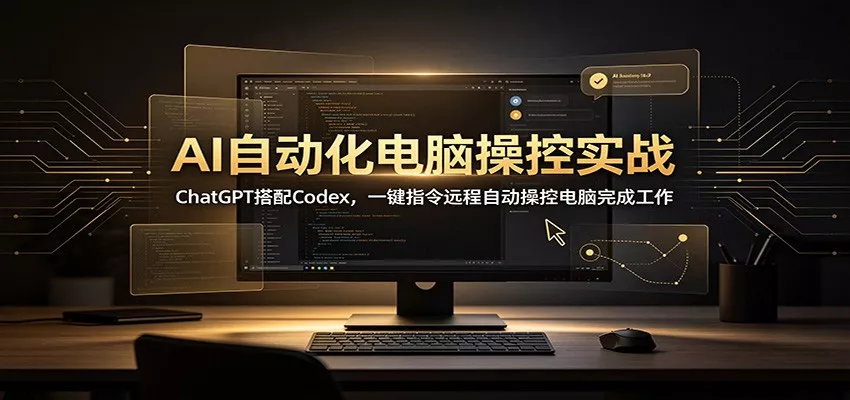 AI自动化电脑操控实战：ChatGPT搭配Codex，一键指令远程自动操控电脑完成工作 一点学习助手-零基础自学教程-副业项目-兴趣学习-网盘拉新平台-英语启蒙项目资源网