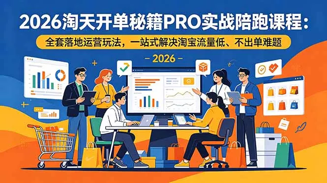 2026淘天开单秘籍PRO实战陪跑课程-更新：全套落地运营玩法，一站式解决淘宝流量低、不出单难题 一点学习助手-零基础自学教程-副业项目-兴趣学习-网盘拉新平台-英语启蒙项目资源网