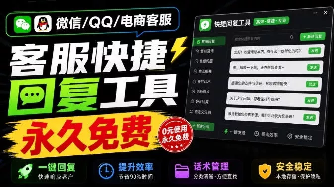 微信/QQ/电商客服快捷回复工具，支持多平台话术库与一键发送，永久免费，使用简单！易歪歪 一点学习助手-零基础自学教程-副业项目-兴趣学习-网盘拉新平台-英语启蒙项目资源网