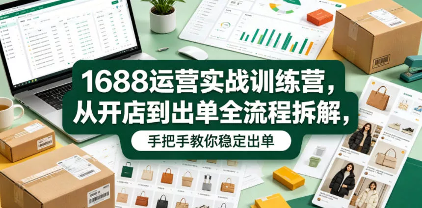 1688运营实战训练营，从开店到出单全流程拆解，手把手教你稳定出单(更新0620) 一点学习助手-零基础自学教程-副业项目-兴趣学习-网盘拉新平台-英语启蒙项目资源网
