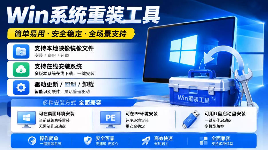 Win系统重装工具，支持本地映像镜像文件安装备份，简单易用-安全稳定-全场景支持 一点学习助手-零基础自学教程-副业项目-兴趣学习-网盘拉新平台-英语启蒙项目资源网