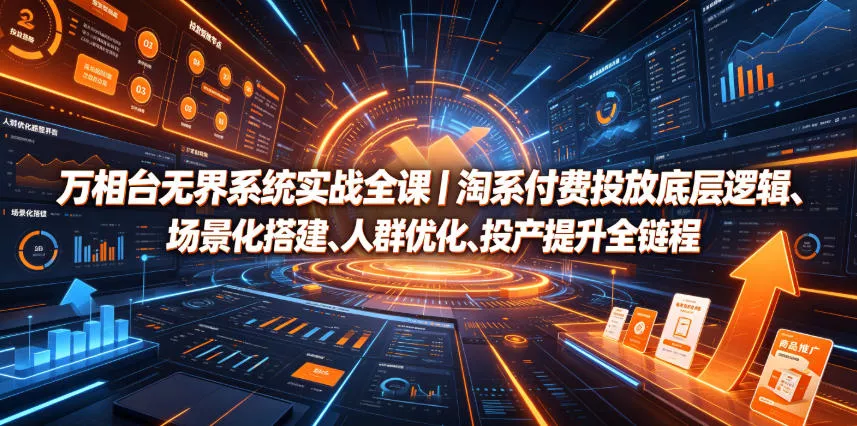 万相台无界系统实战全课｜淘系付费投放底层逻辑、场景化搭建、人群优化、投产提升全链路运营教程 一点学习助手-零基础自学教程-副业项目-兴趣学习-网盘拉新平台-英语启蒙项目资源网