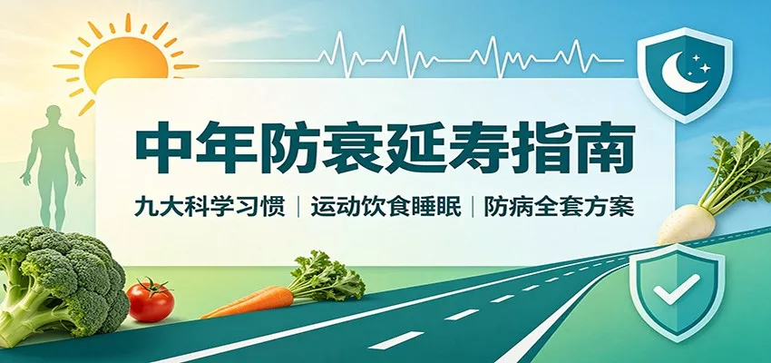 中年防衰延寿指南：九大科学习惯，运动饮食睡眠防病全套方案 一点学习助手-零基础自学教程-副业项目-兴趣学习-网盘拉新平台-英语启蒙项目资源网