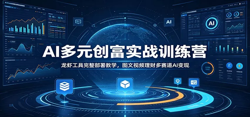 AI多元创富实战训练营：龙虾工具完整部署教学，图文视频理财多赛道AI变现 一点学习助手-零基础自学教程-副业项目-兴趣学习-网盘拉新平台-英语启蒙项目资源网