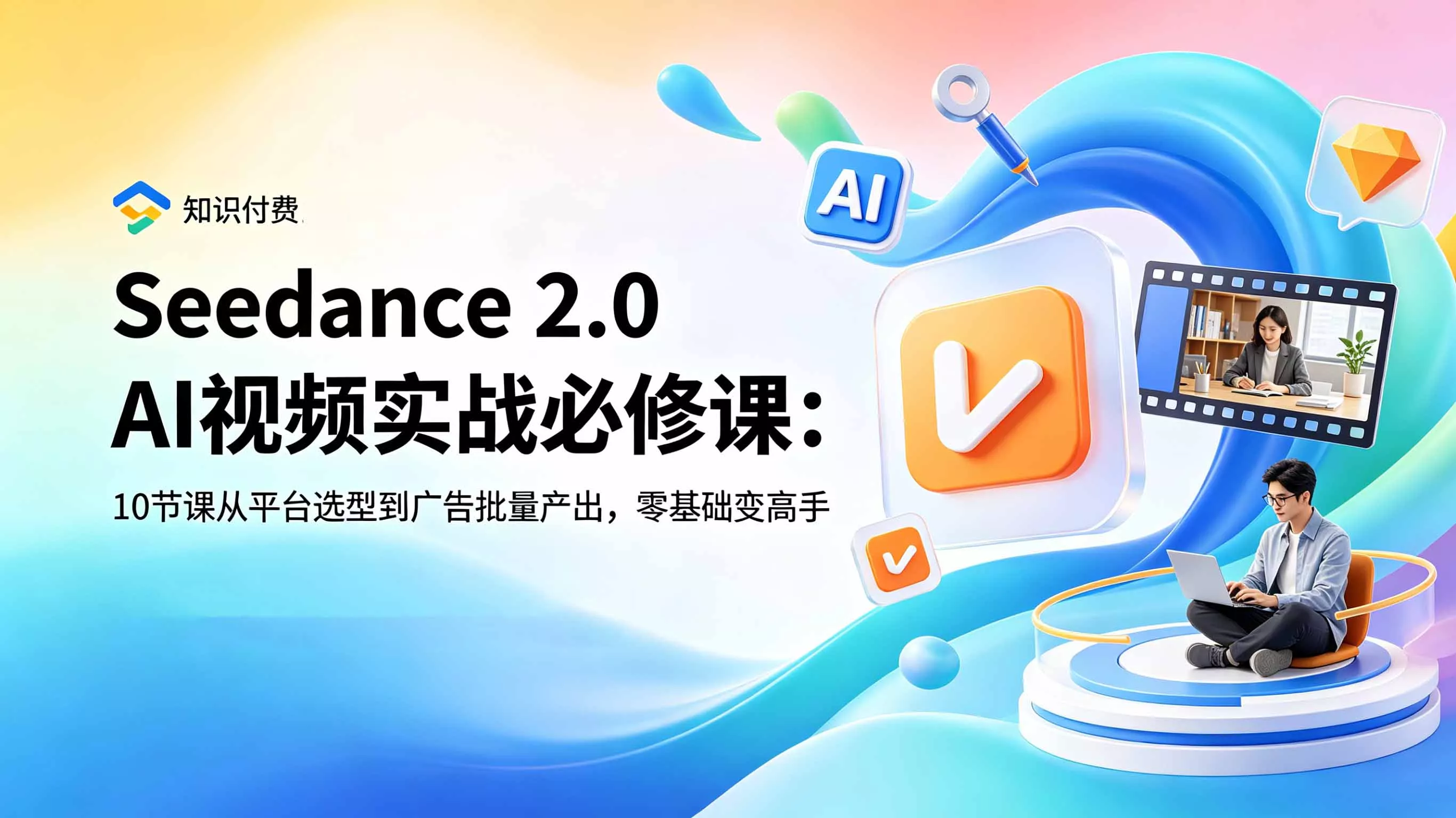 Seedance 2.0 AI视频实战必修课：10节课从平台选型到广告批量产出，零基础变高手 一点学习助手-零基础自学教程-副业项目-兴趣学习-网盘拉新平台-英语启蒙项目资源网
