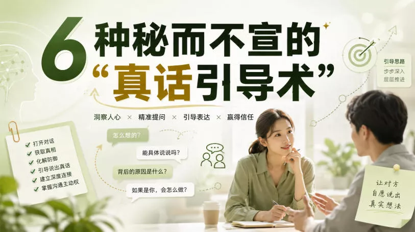 付费文章：6种秘而不宣的“真话引导术” 一点学习助手-零基础自学教程-副业项目-兴趣学习-网盘拉新平台-英语启蒙项目资源网