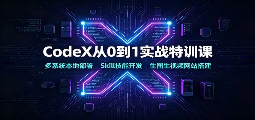 CodeX从0到1实战特训课：多系统本地部署，Skill技能开发，生图生视频网站搭建 一点学习助手-零基础自学教程-副业项目-兴趣学习-网盘拉新平台-英语启蒙项目资源网