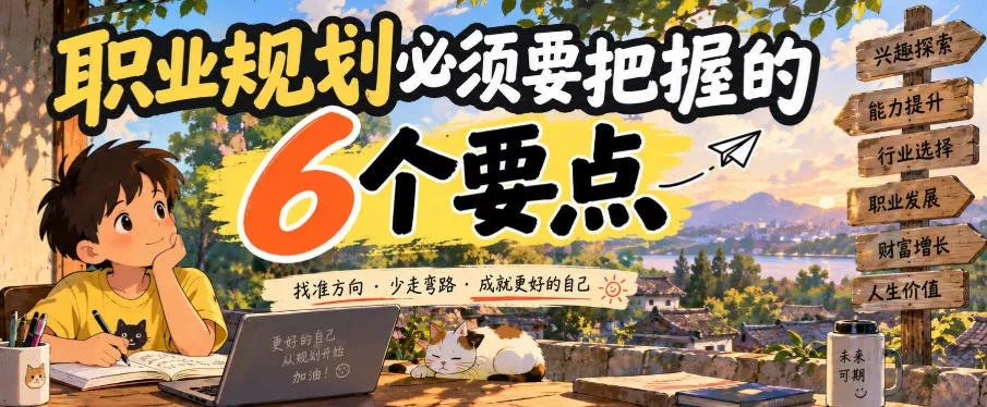 付费文章：职业规划必须要把握的6个要点 一点学习助手-零基础自学教程-副业项目-兴趣学习-网盘拉新平台-英语启蒙项目资源网