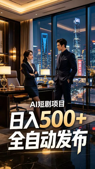 快手AI短剧自动发布，矩阵批量运营变现，轻资产副业项目，日入500+【揭秘】 一点学习助手-零基础自学教程-副业项目-兴趣学习-网盘拉新平台-英语启蒙项目资源网