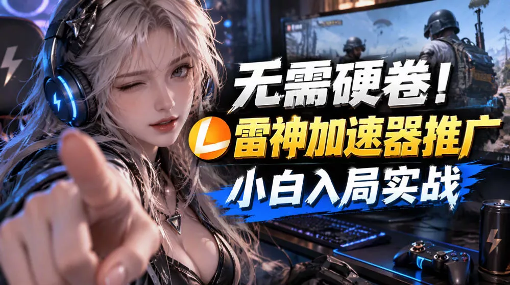 无需硬卷！雷神加速器推广，小白入局实战一天也能几十r 一点学习助手-零基础自学教程-副业项目-兴趣学习-网盘拉新平台-英语启蒙项目资源网