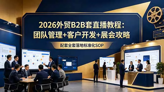 2026外贸B2B套直播教程：团队管理+客户开发+展会攻略，配套全套落地标准化SOP 一点学习助手-零基础自学教程-副业项目-兴趣学习-网盘拉新平台-英语启蒙项目资源网
