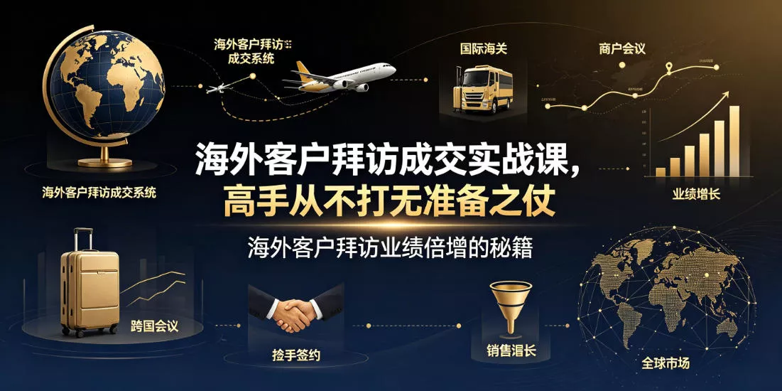 海外客户拜访成交实战课，高手从不打无准备之仗，海外客户拜访业绩倍增的秘籍 一点学习助手-零基础自学教程-副业项目-兴趣学习-网盘拉新平台-英语启蒙项目资源网