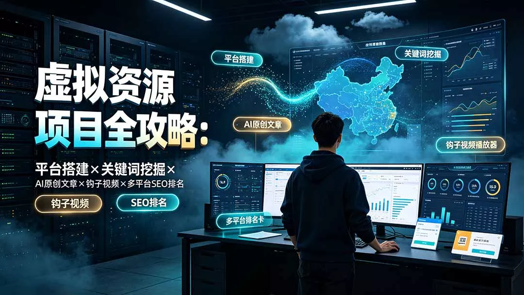 虚拟资源项目全攻略：平台搭建×关键词挖掘×AI原创文章×钩子视频×多平台SEO排名 一点学习助手-零基础自学教程-副业项目-兴趣学习-网盘拉新平台-英语启蒙项目资源网